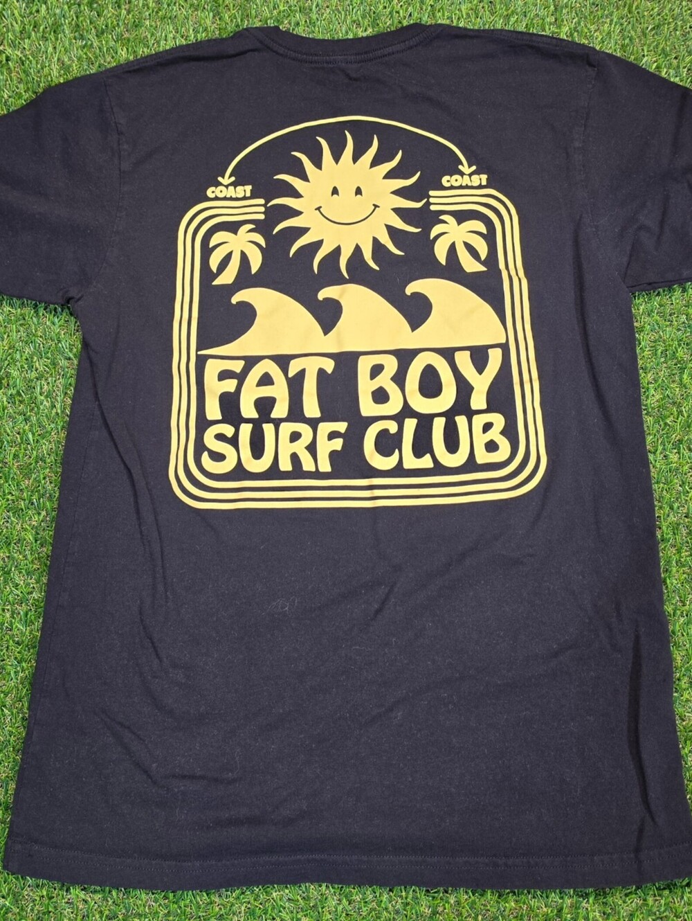 Fat Boy Surf Club Black Graphic T-Shirt Medium